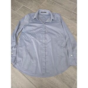 Jordan Louis Dress Button Down Blue Cotton Blend Button Up‎ Shirt Size Large